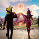 Fortnite characters march toward the Cube Queen in an illustration for Chapter Two's ending event.